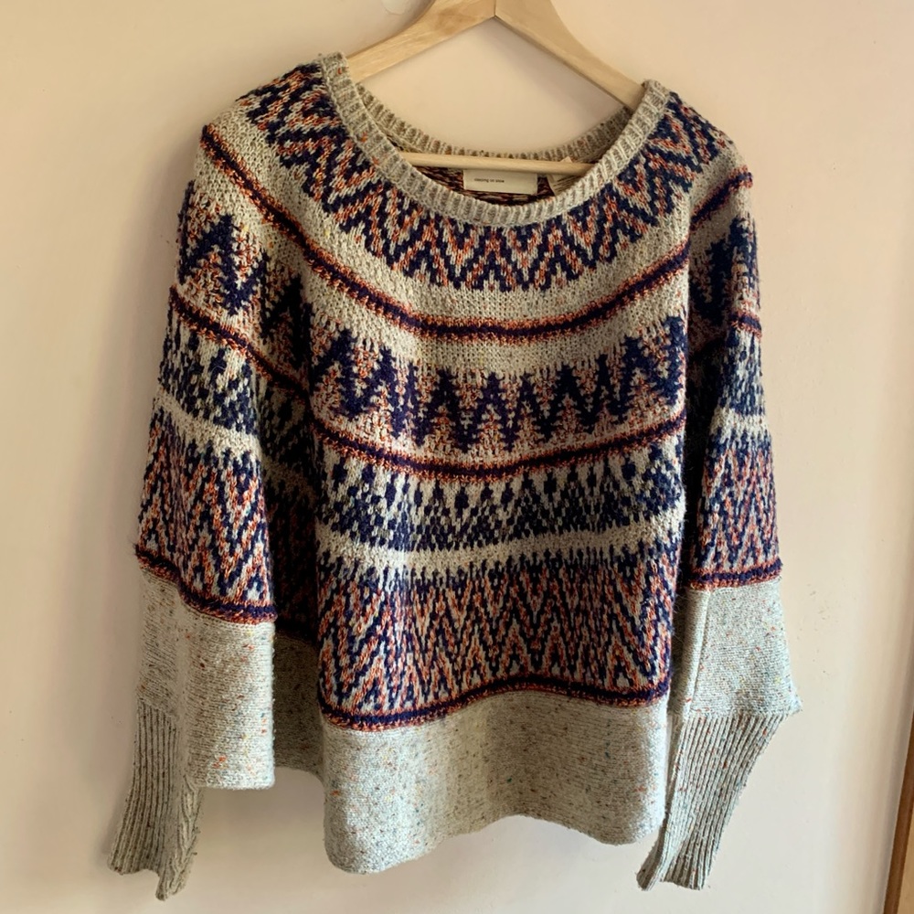 Sleeping on snow midland fair isle poncho sweater